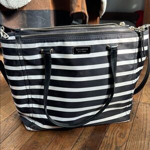 Kate Spade Black and White Striped Handbag